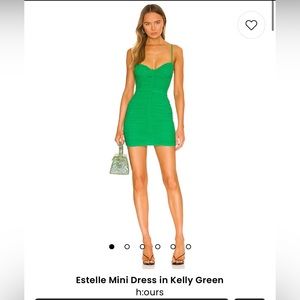 H:ours Estelle mini dress in Kelly Green, NWT, perfect condition, size small